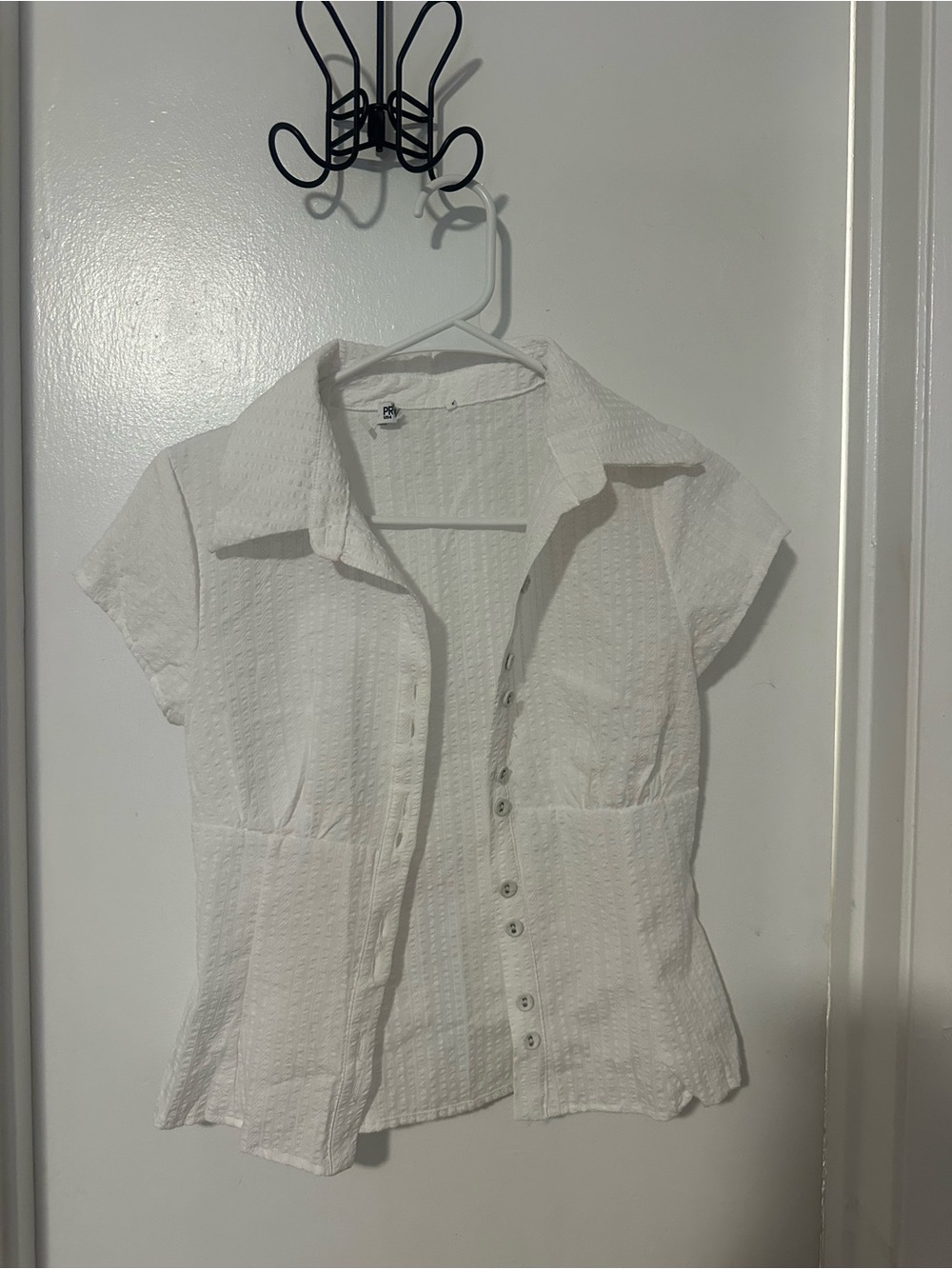 Princess Polly White Button-Front Collared Top - Picture 2 of 6